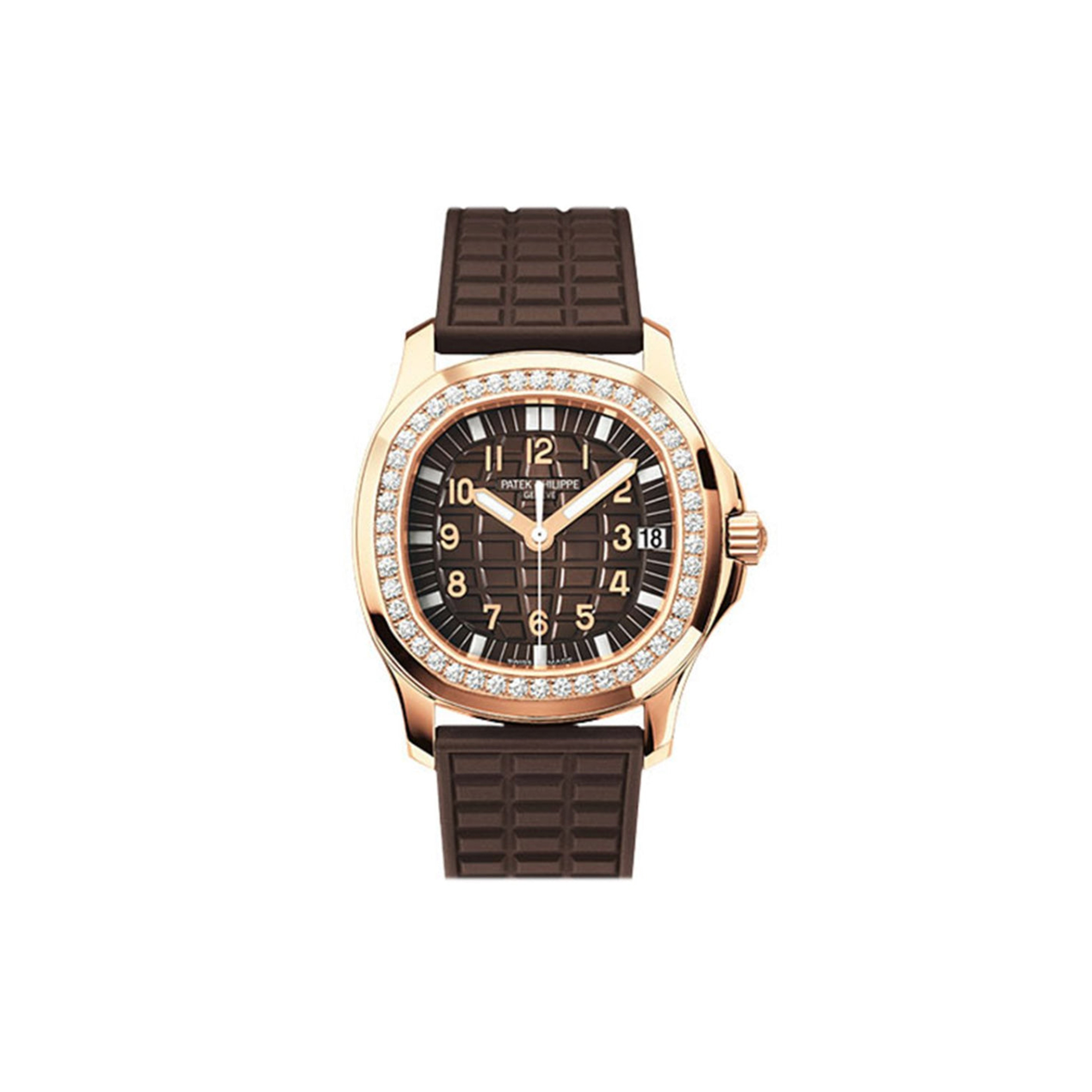 PATEK PHILIPPE AQUANAUT LUCE AUTOMATIC DIAMOND BROWN DIAL LADIES WATCH 5068R-001